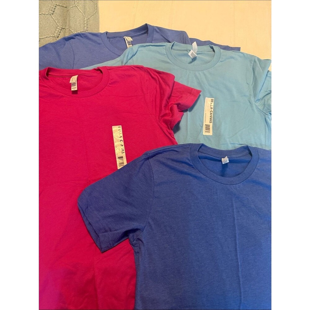 Bella Canvas Adult Short Sleeve Tees - Blue, Light Blue, Fuchsia, Heather Blue
